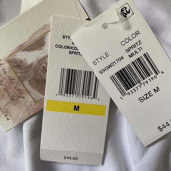 5/$25Jessica Simpson Spritz Multi Tie-Dyed Side-Shirred Bikini Bottom M New - Picture 7 of 7